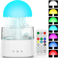 Stylish rain cloud humidifier with water drip and misting features, ideal for creating a relaxing atmosphere and enhancing indoor air quality