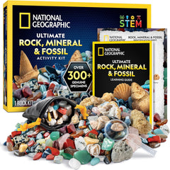 Rock Collection Box for kids with various rock and mineral samples for geology education, science exploration, and rock collecting fun