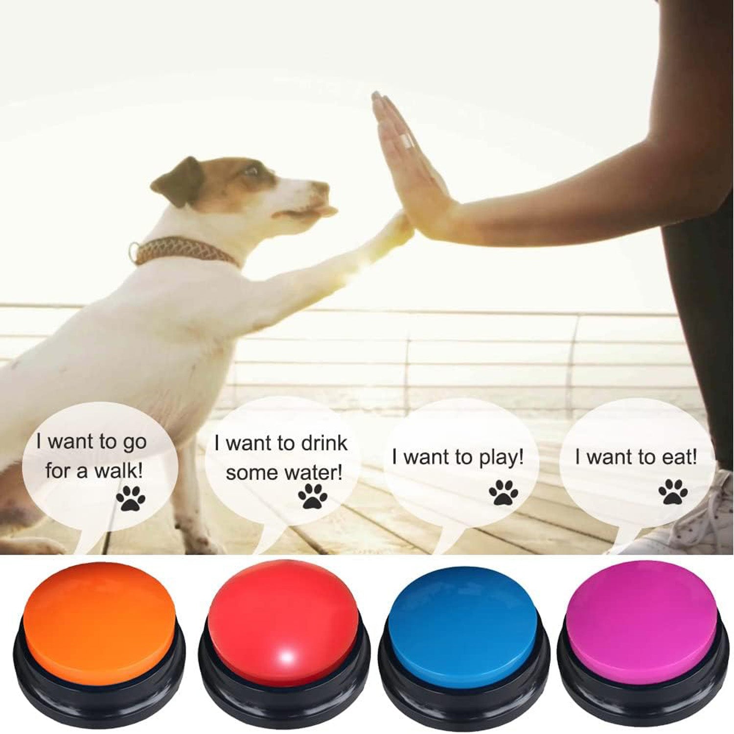 Sound recording button with re-recordable feature, designed for easy voice commands and message storage, ideal for children and pet interaction or sound training