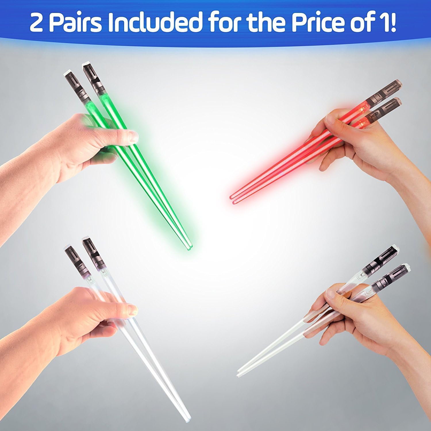 Star Wars chopsticks that light up, bringing the magic of lightsabers to your dining experience