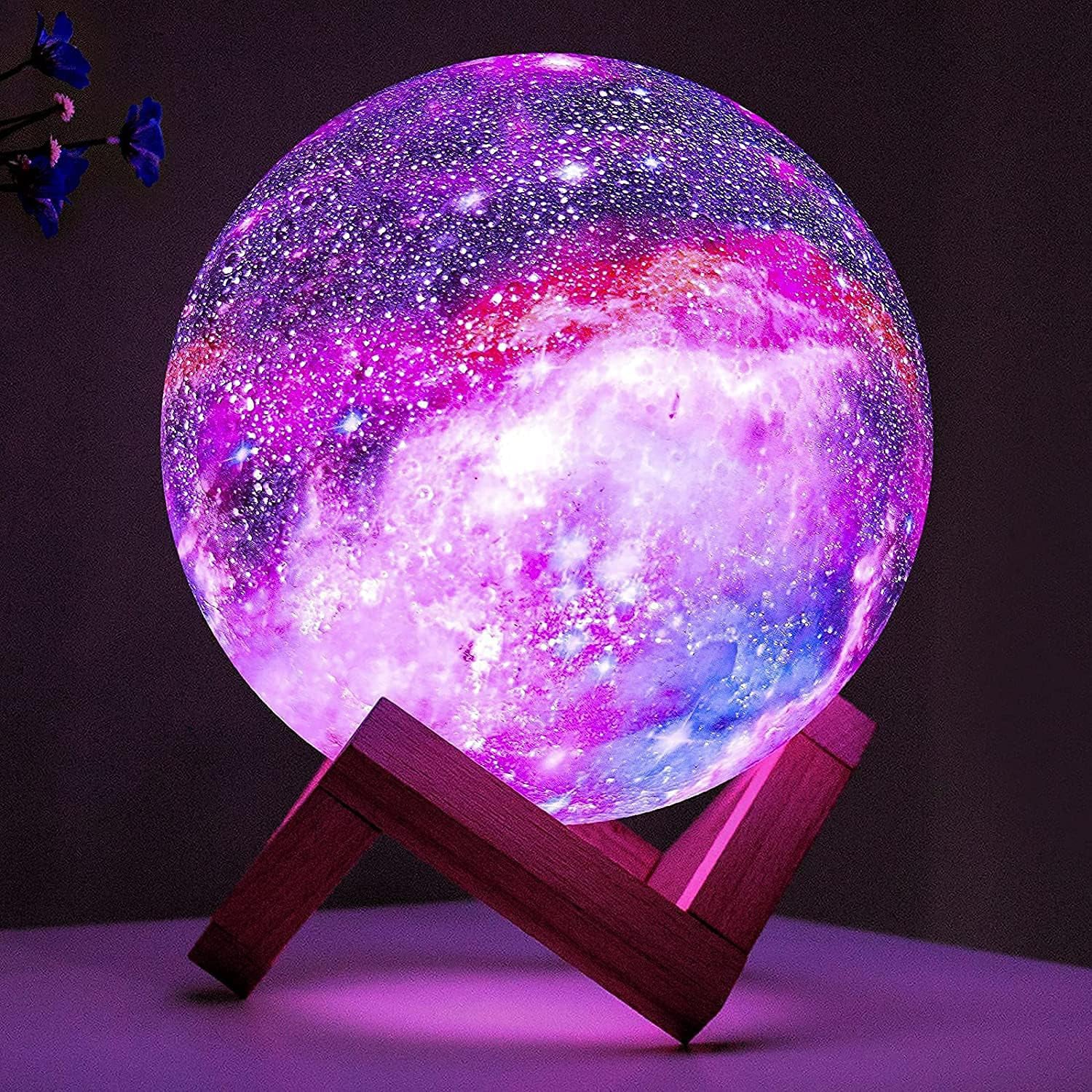 3D moon lamp galaxy night light, offering realistic textures and relaxing colors for cozy evenings