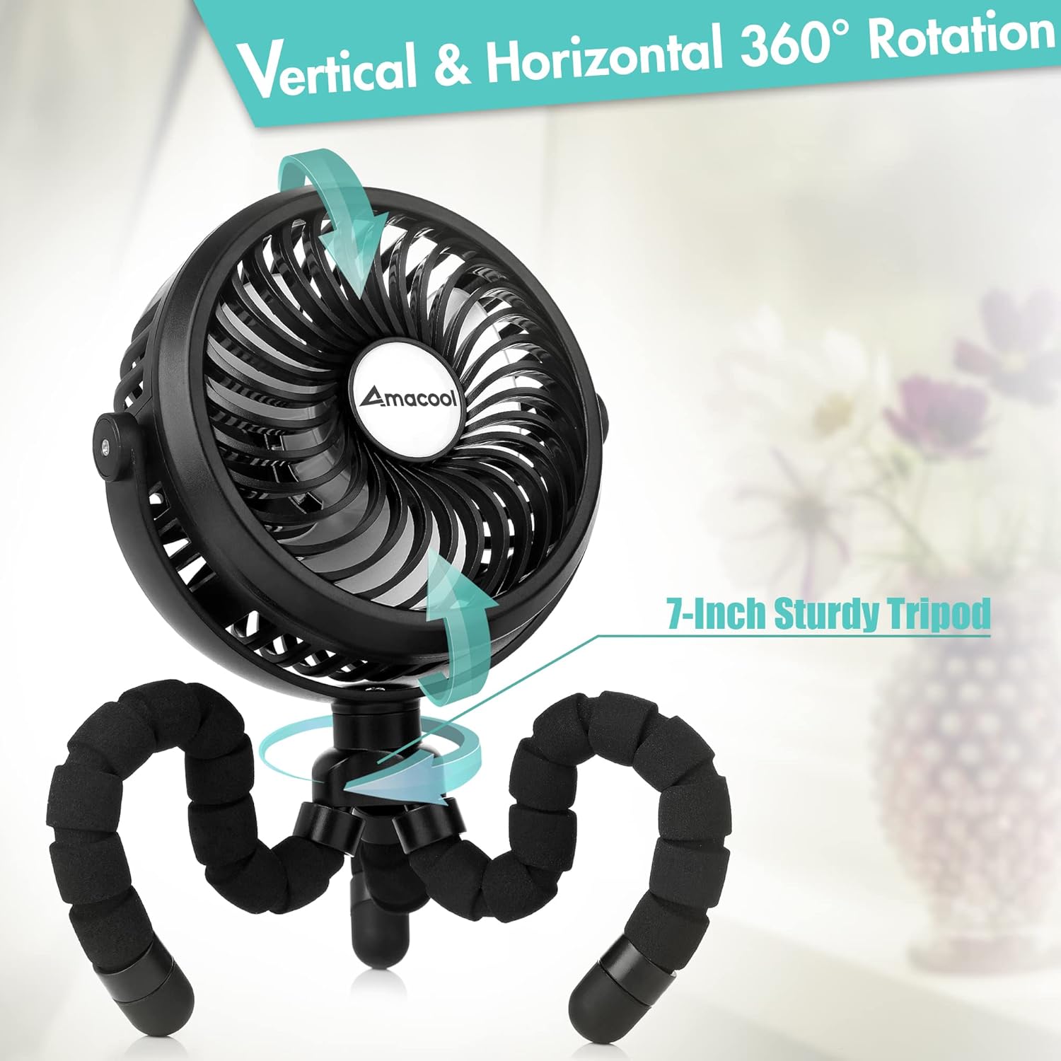 Innovative stroller fan for babies, crafted with soft blades to prevent injuries, ensuring safety while providing a gentle, cool breeze during stroller rides