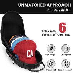 Premium baseball cap travel storage case, perfect for keeping hats safe, wrinkle-free, and organized while traveling