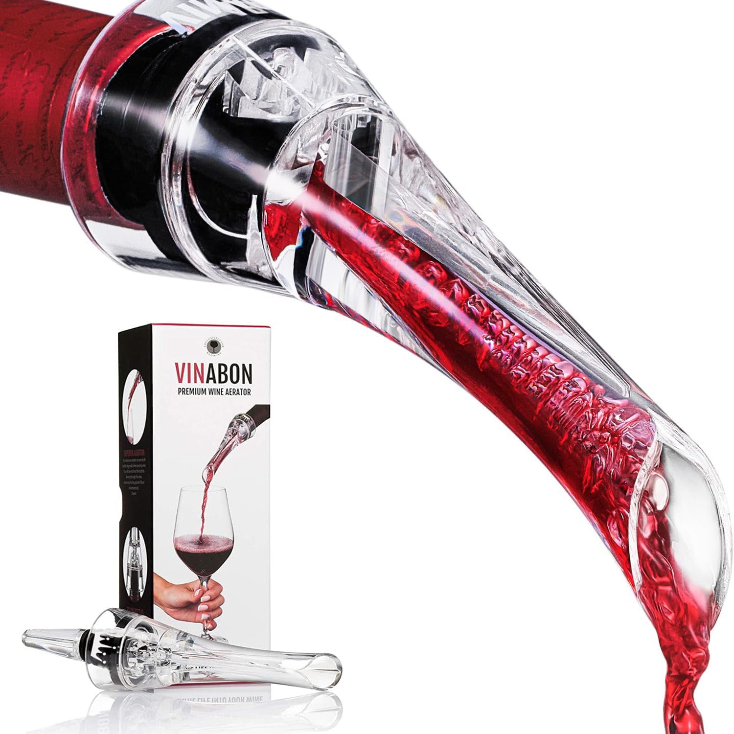 High-quality wine aerator designed to enhance the flavor of red wines by maximizing oxygen exposure, perfect for connoisseurs and casual drinkers alike