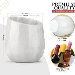 Sleek and modern wine chiller bucket crafted from natural marble, perfect for keeping wine or champagne cool and fresh  