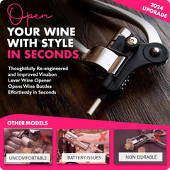 Complete corkscrew and wine bottle opener set, designed for wine lovers and ideal for wine parties and gatherings