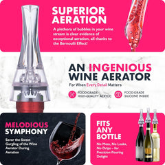 Stylish wine pourer that combines functionality and design, ensuring a smooth flow of wine from bottle to glass without mess or waste