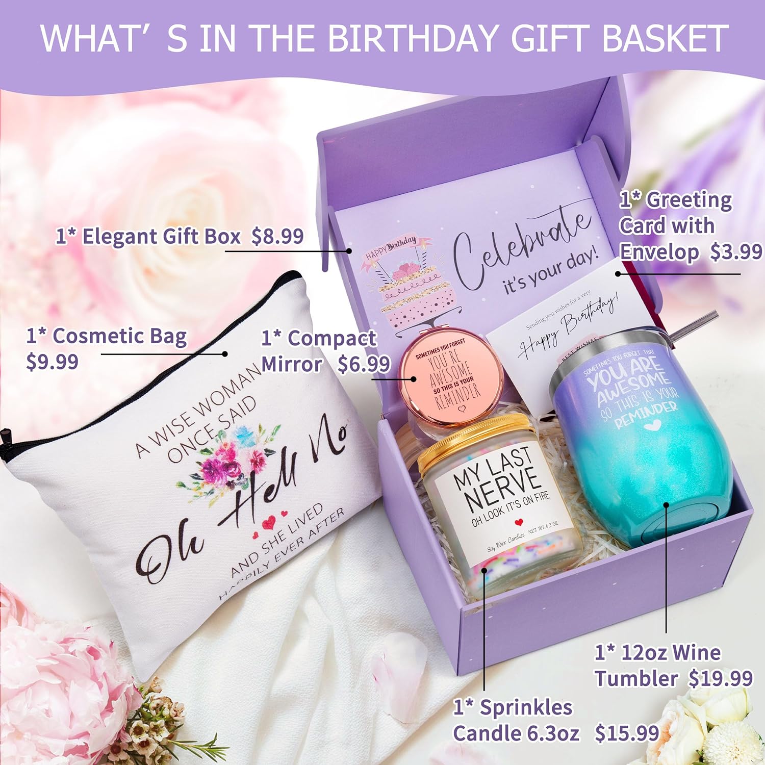 An assortment of women's birthday presents displayed elegantly, showcasing unique and thoughtful options for her birthday celebration