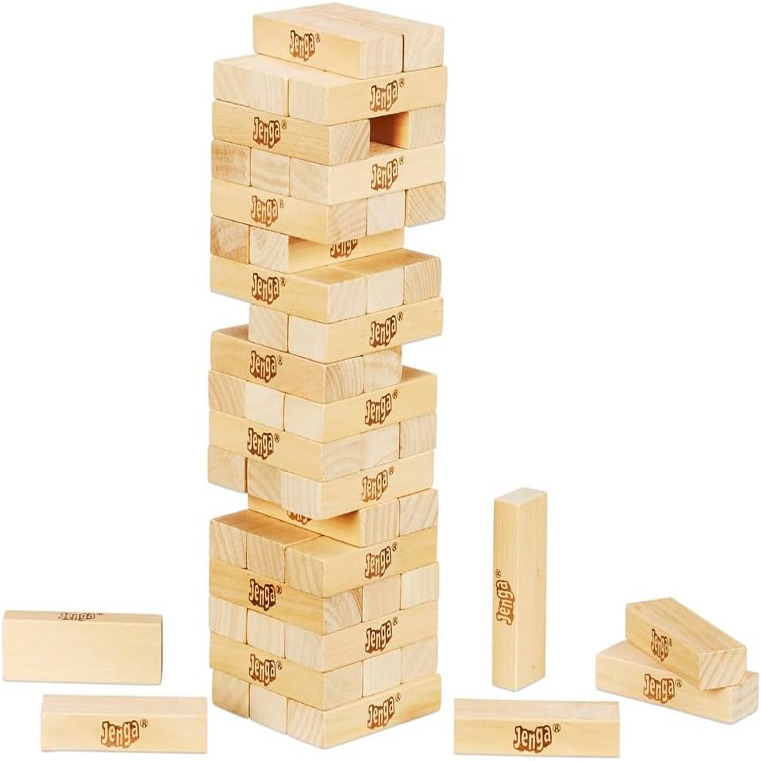 Exciting wooden stacking game with durable blocks, ideal for building coordination and balance skills in both kids and adults